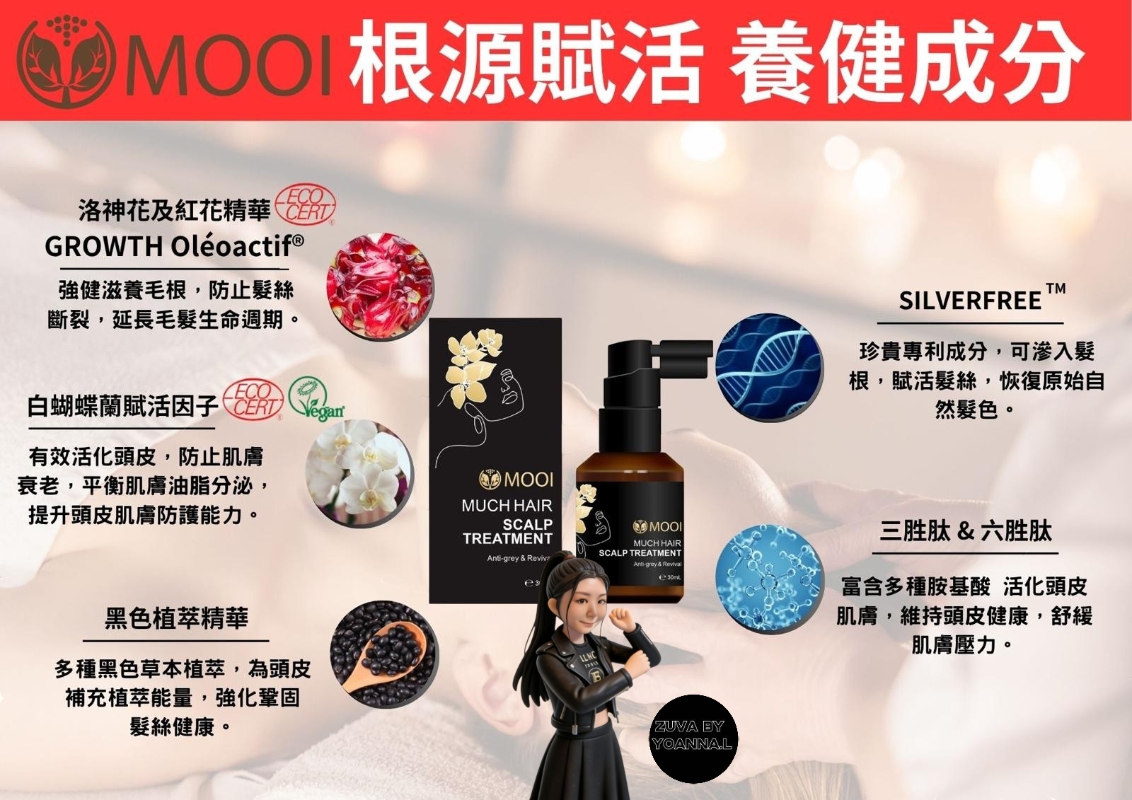 （一組）MOOI 密髮森養髮液30ml 和密髮森洗髮露200ml  T138    EXP:11/2028