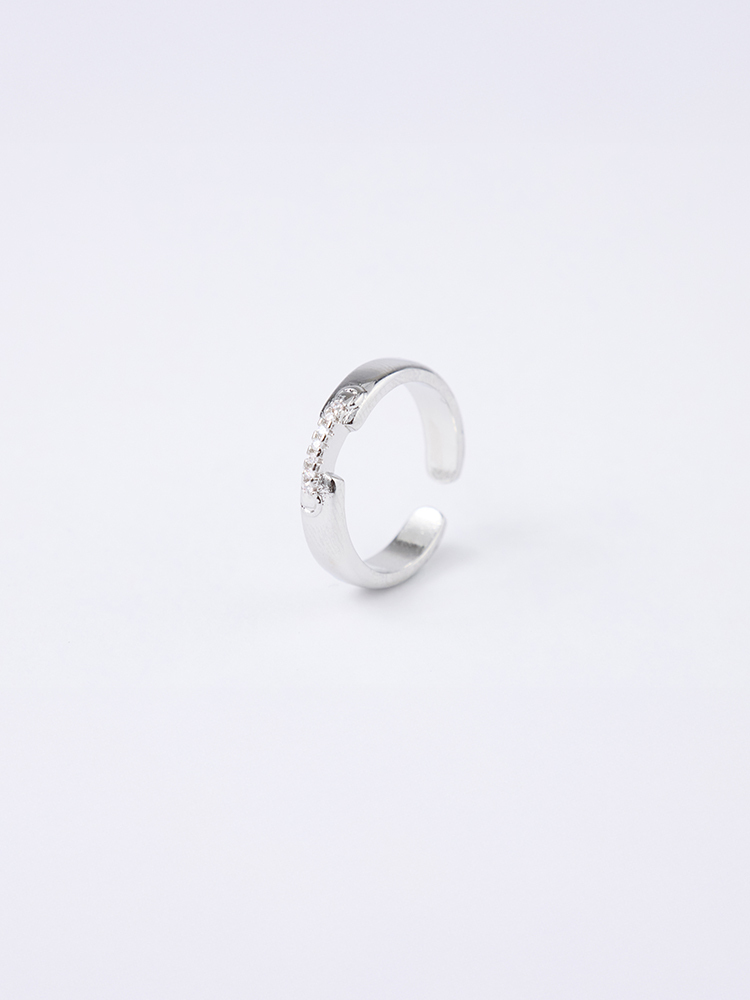 單排碎鑽開口戒指