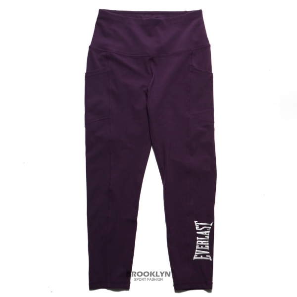 EVERLAST 長褲 緊身褲 紫 側LOGO 瑜珈 運動褲 女 4122156290