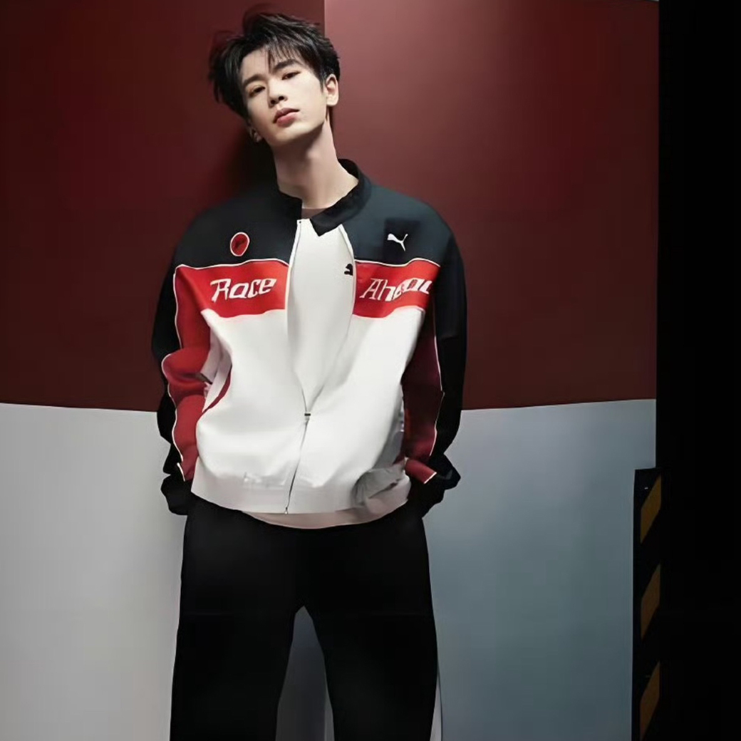 PUMA MOTO 張凌赫同款 賽車風 立領 夾克 外套 黑紅 (男款)