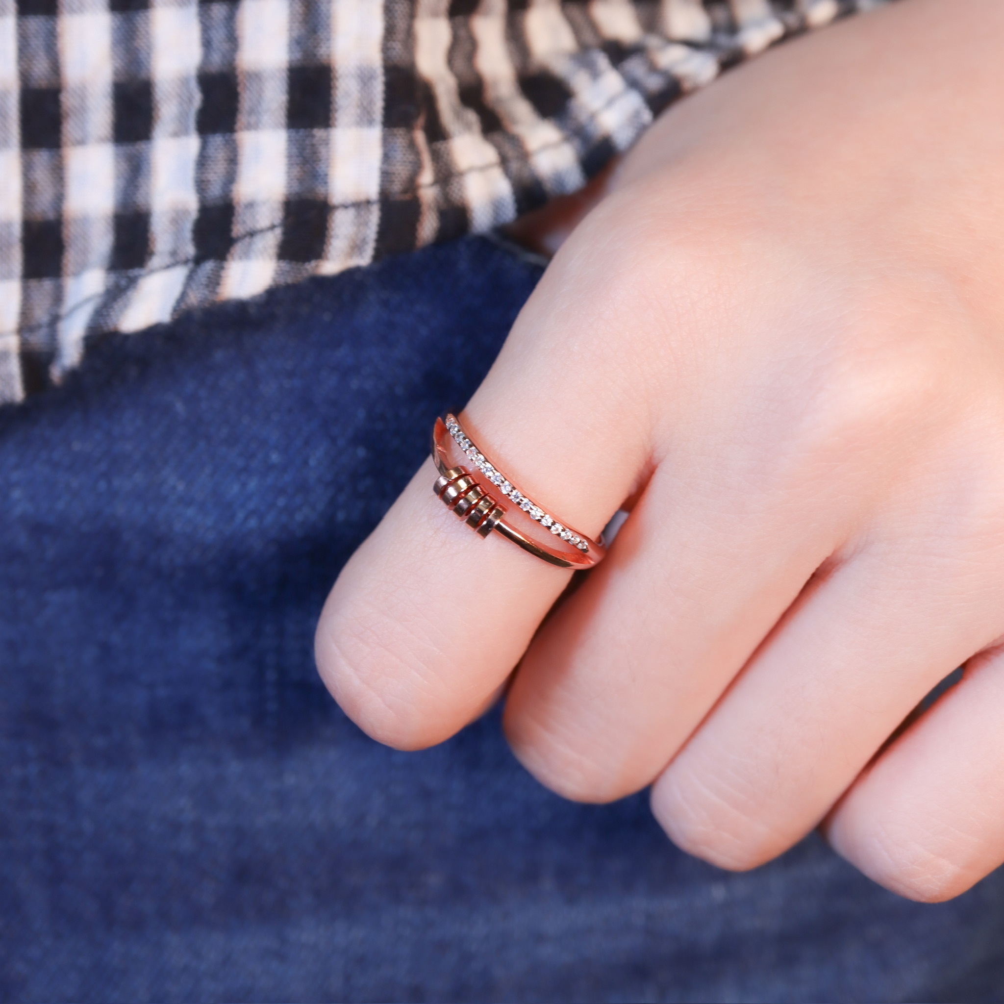 | 925純銀・ 白金・ 玫瑰金 | 時刻做自己雙層戒指 （銀/玫瑰金）  | RI1088 |