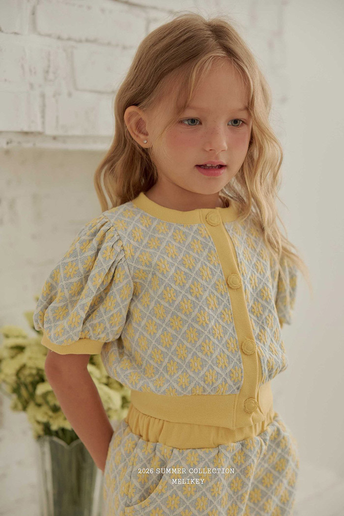 正韓夏MELIKEY 三色小花澎袖罩衫