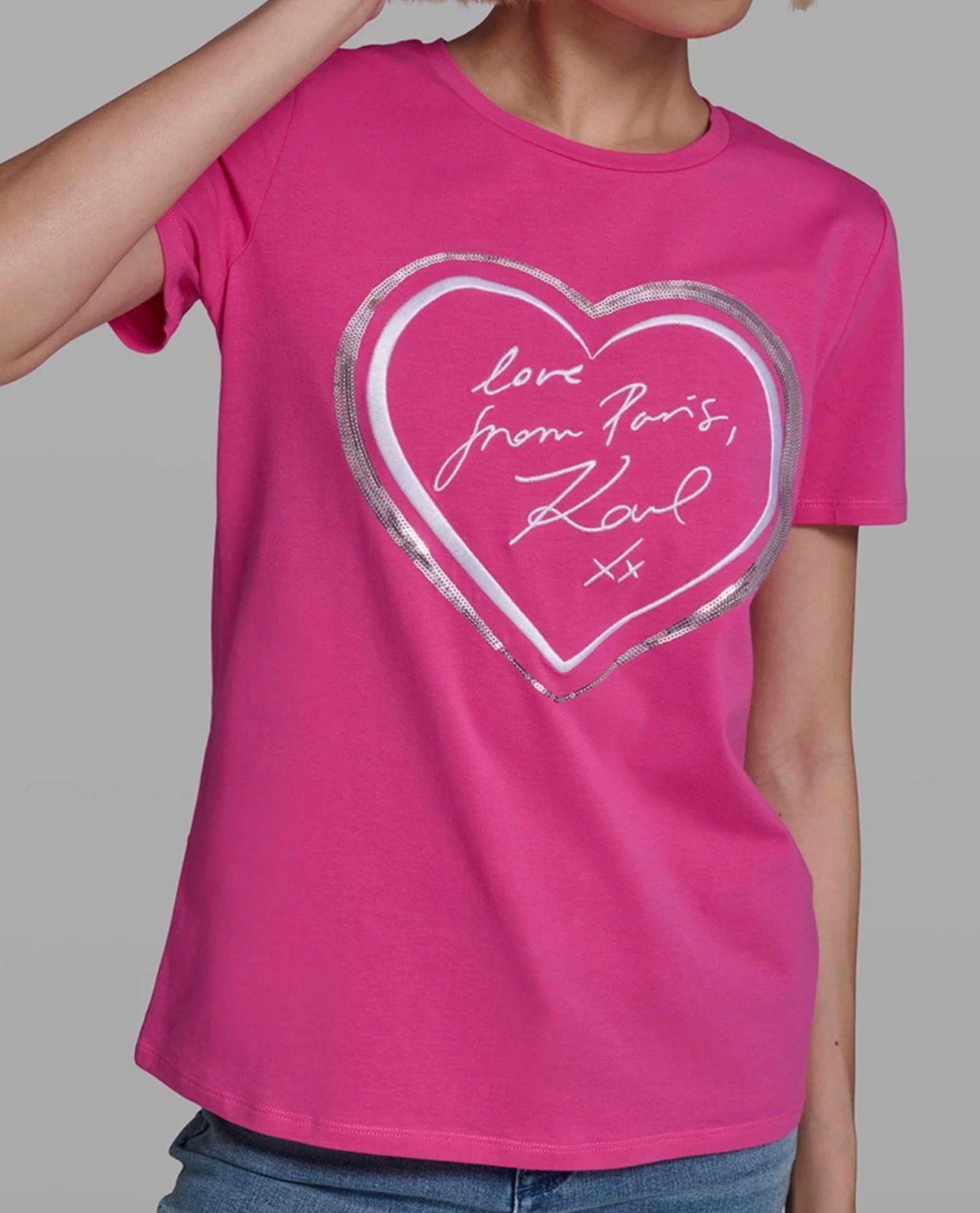 Karl Lagerfeld 女裝心心 Tee (桃紅) KL10