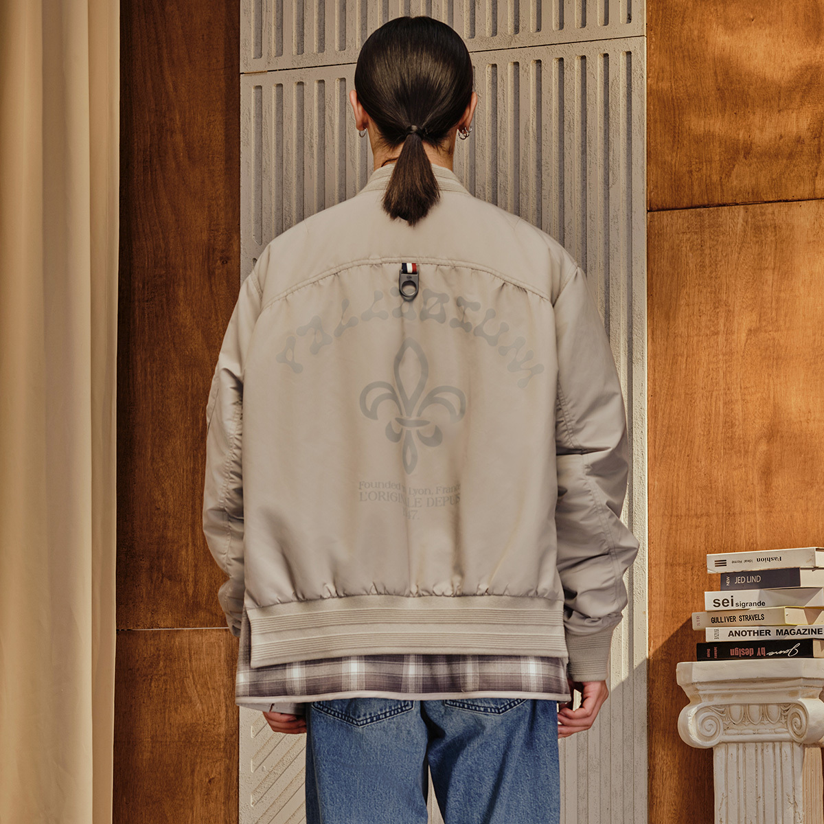 男裝 PALLADIUM LOGO 假兩件飛行員外套