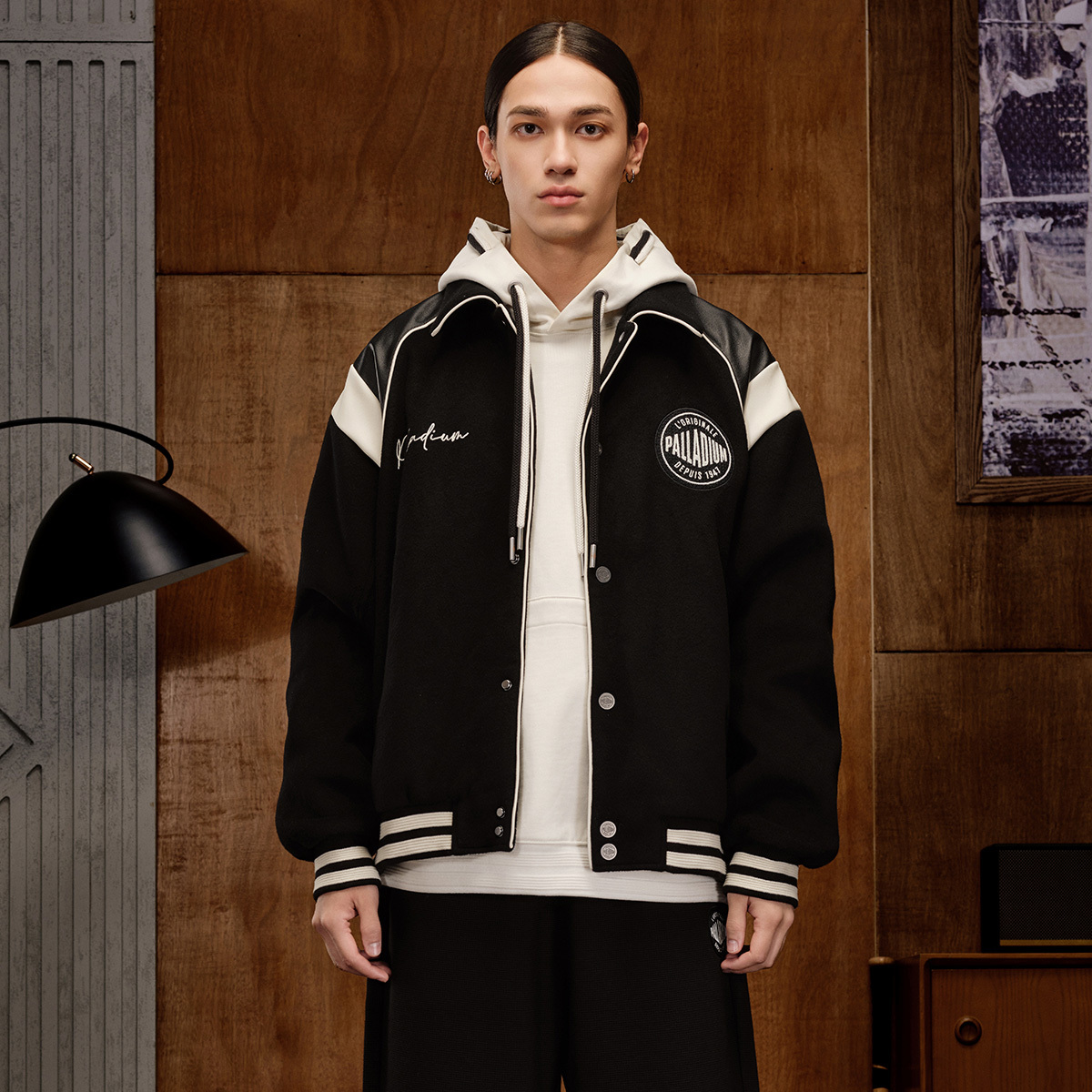 男裝 PALLADIUM LOGO 拼色棒球外套