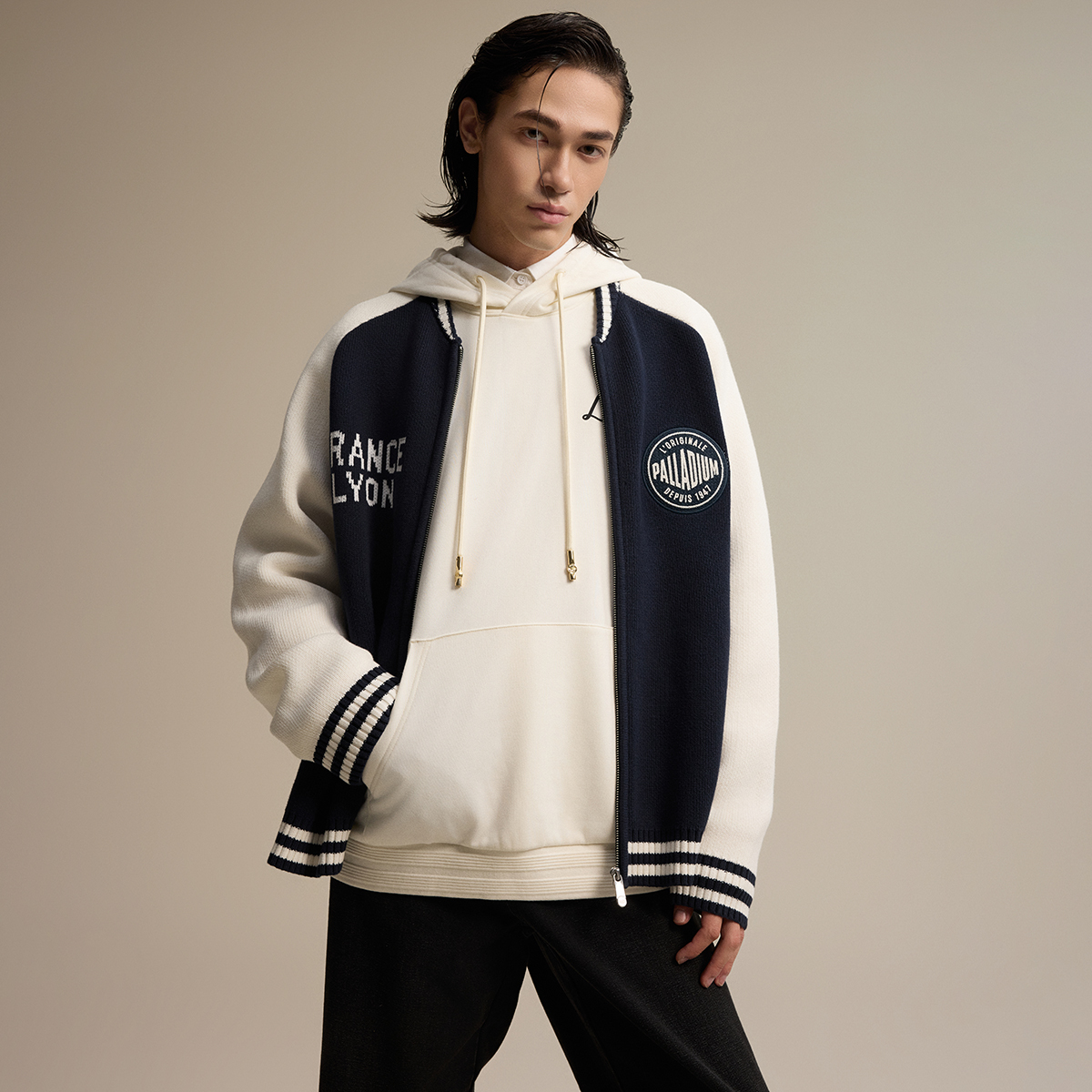 男裝 PALLADIUM 拼色針織外套