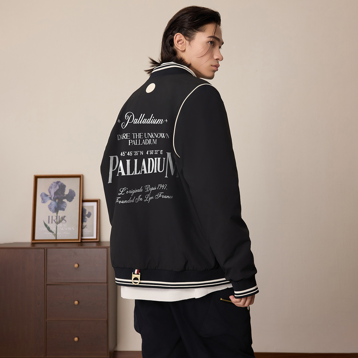 男裝 PALLADIUM LOGO 拼色寬鬆棒球外套
