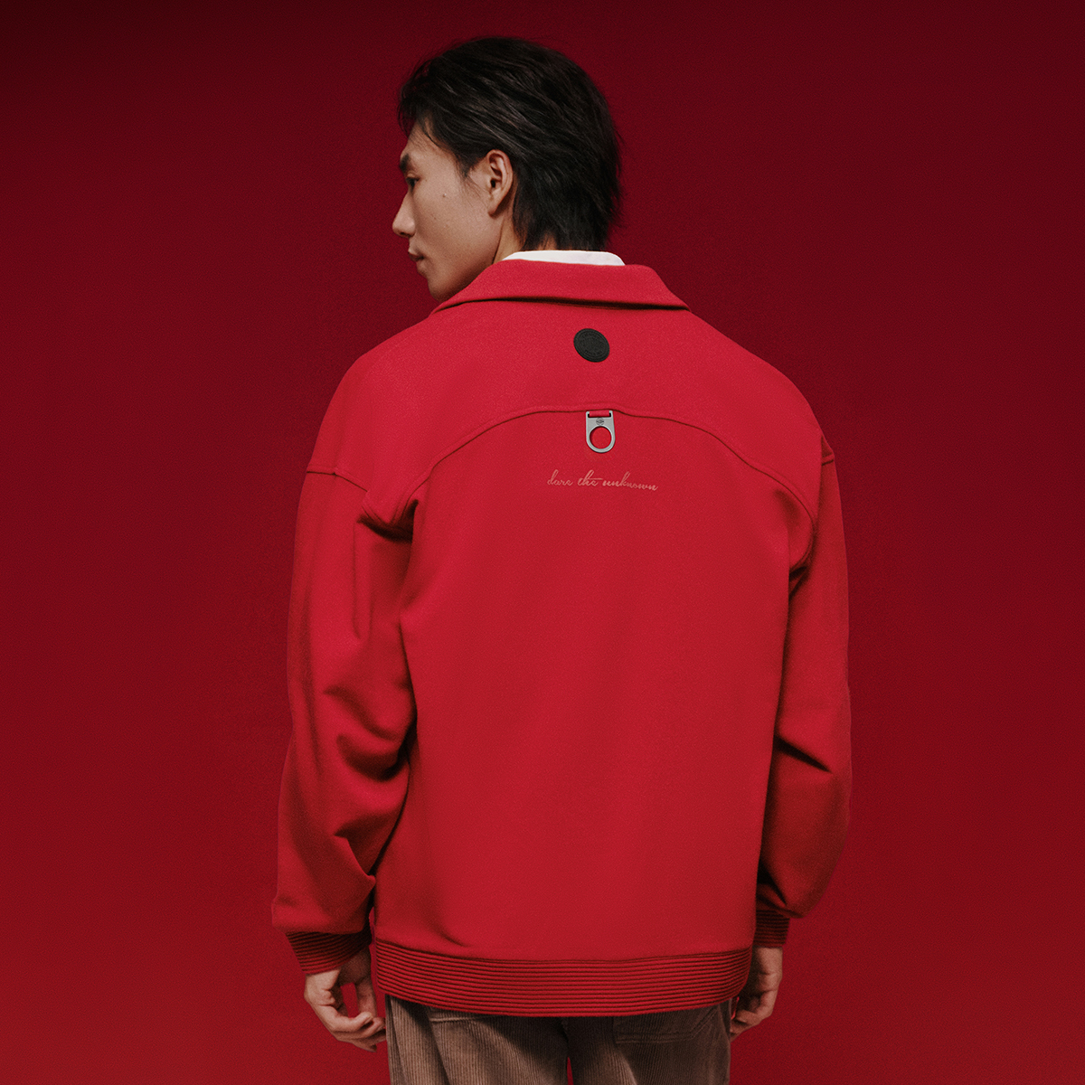 男裝馬主題 LOGO 寬鬆盤扣中式外套