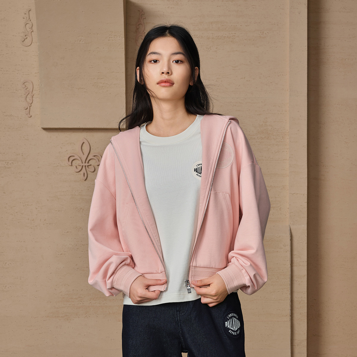 女裝 PALLADIUM LOGO 落肩連帽外套