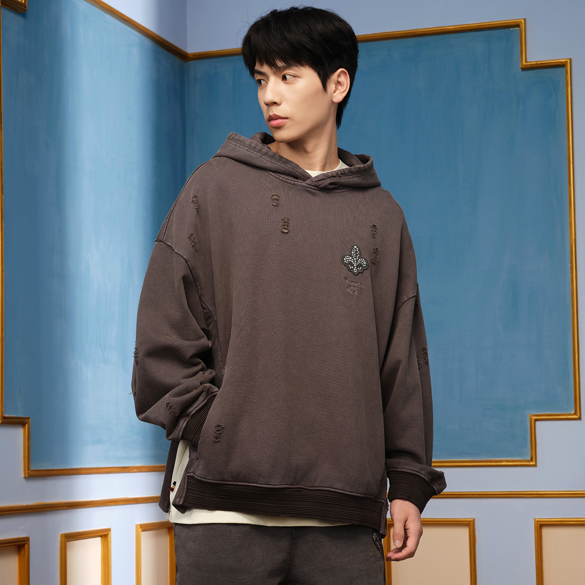 男裝 PALLADIUM LOGO 全棉寬鬆連帽衛衣