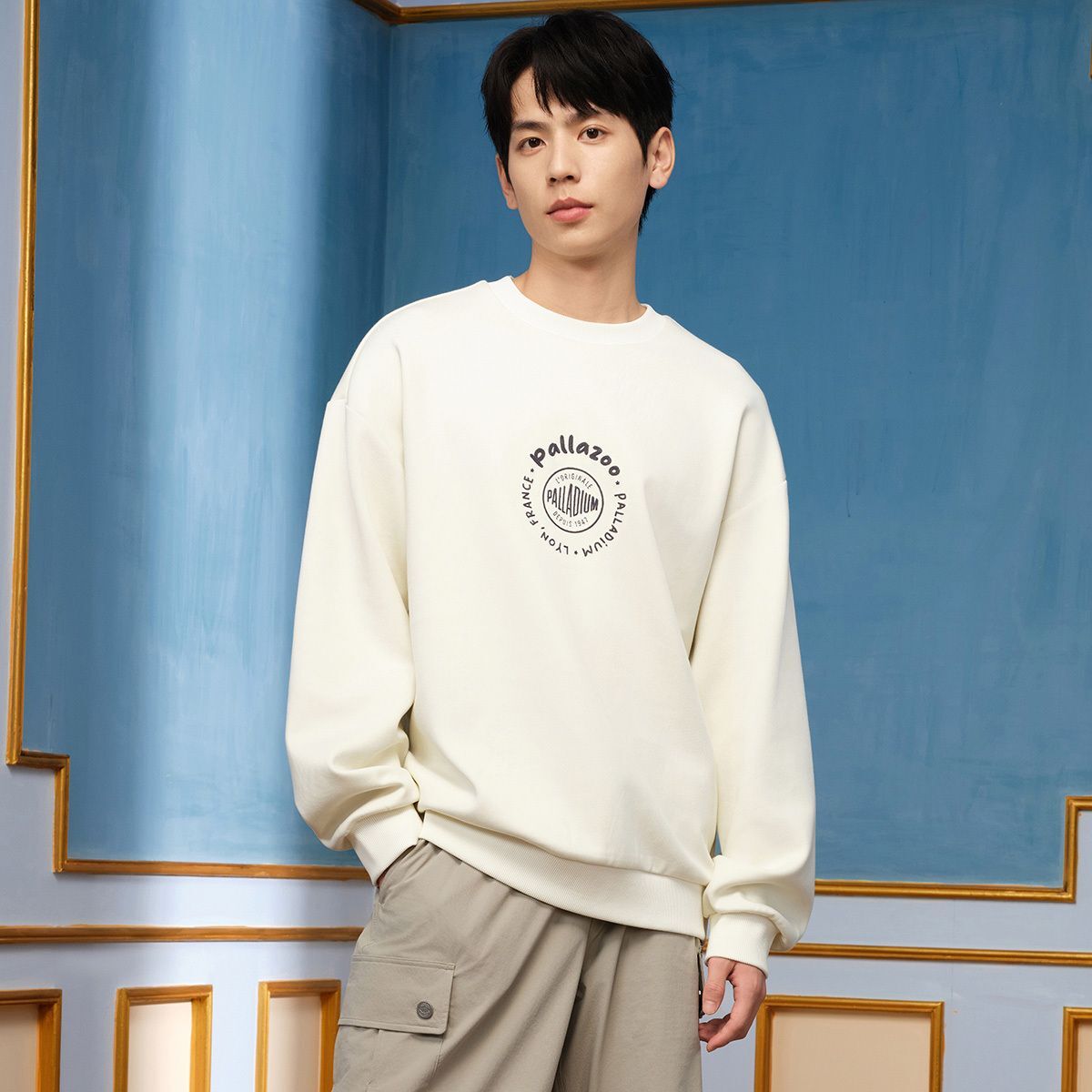 男裝 PALLADIUM LOGO 主題印花寬鬆衛衣