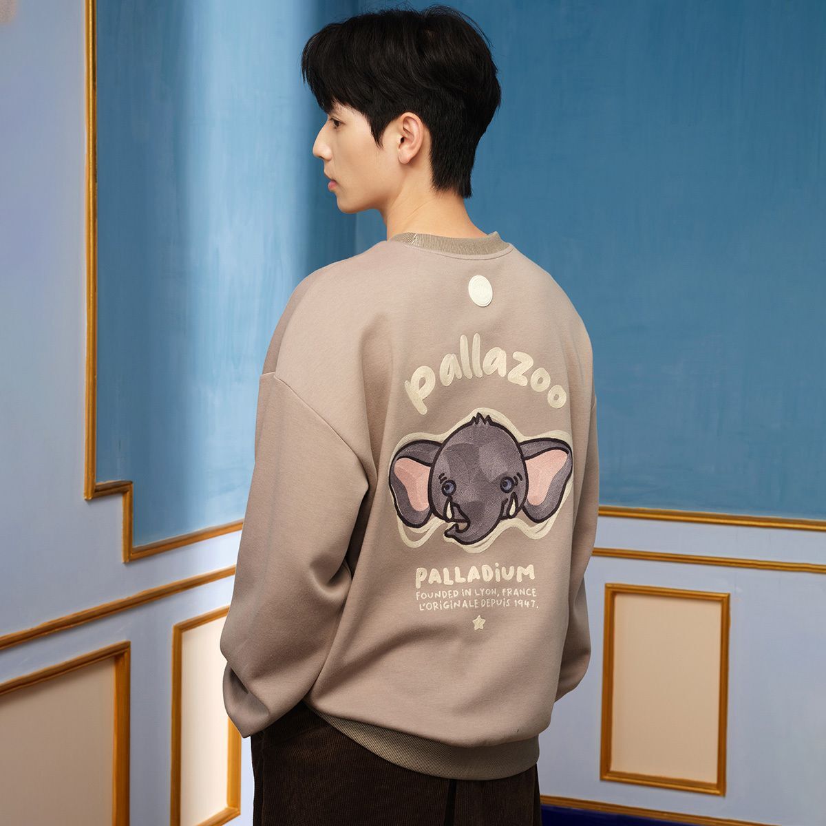 男裝 PALLADIUM LOGO 主題印花寬鬆衛衣