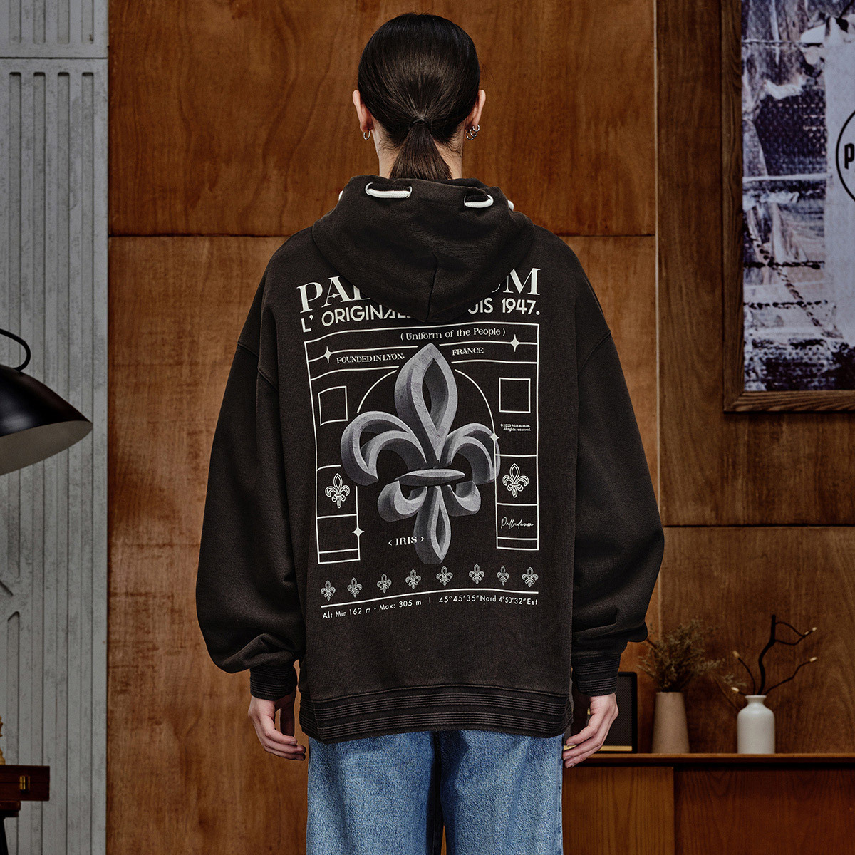 男裝 PALLADIUM LOGO 寬鬆連帽衛衣