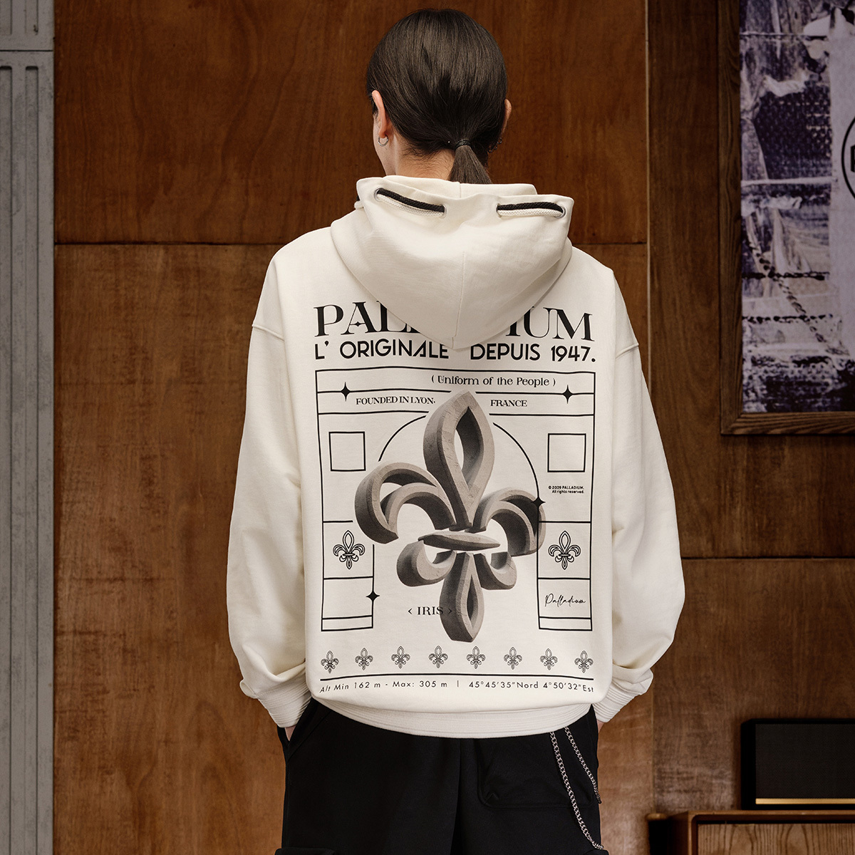 男裝 PALLADIUM LOGO 寬鬆連帽衛衣