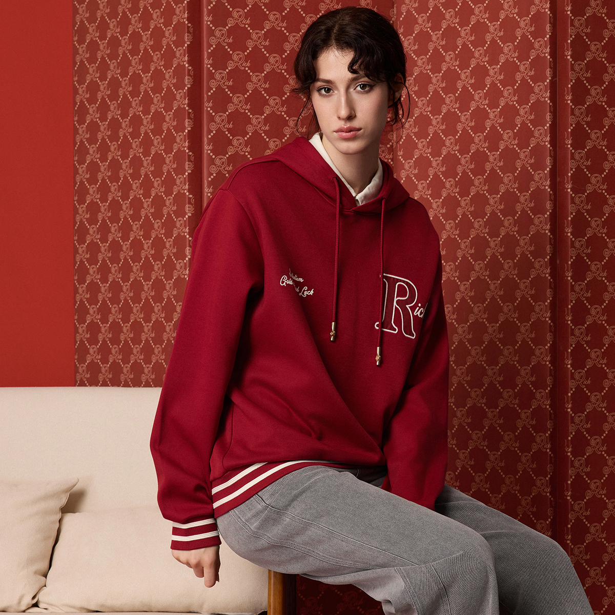 男裝 RICH LOGO連帽衛衣