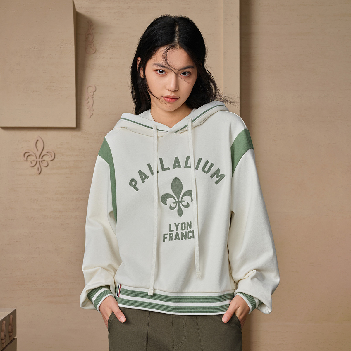 女裝 PALLADIUM LOGO 拼色連帽衛衣