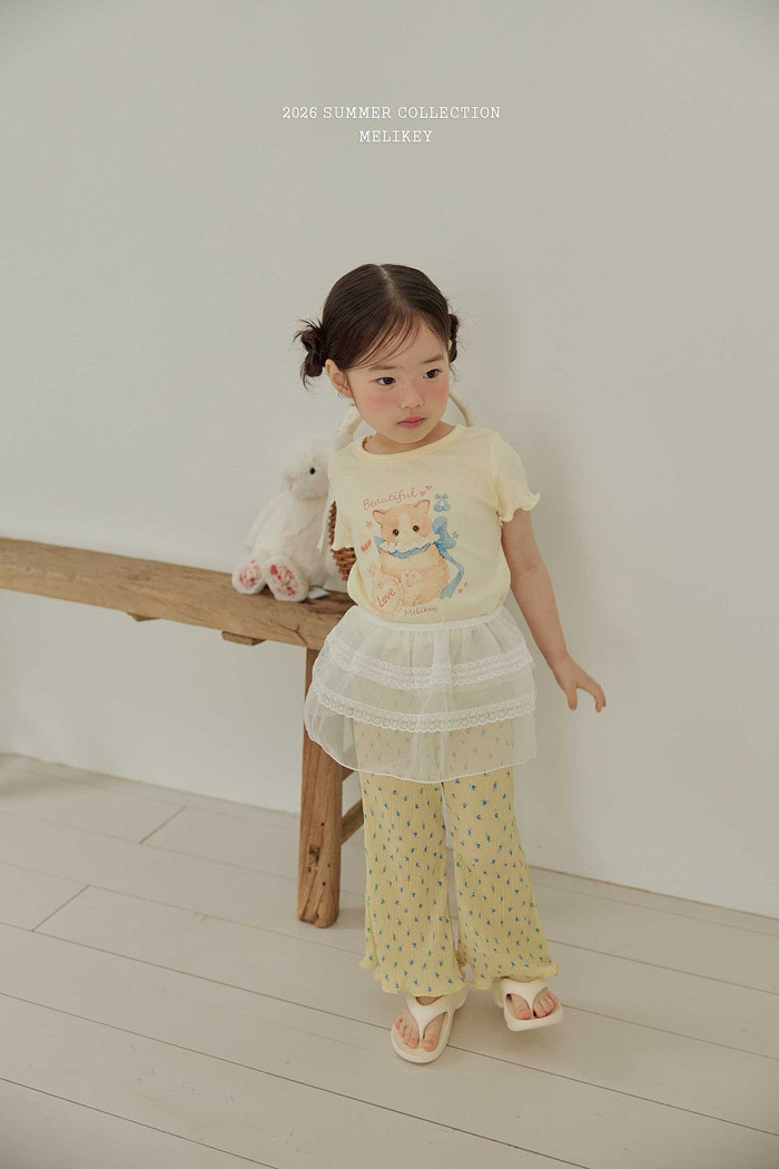 正韓夏MELIKEY 三色碎花喇叭褲