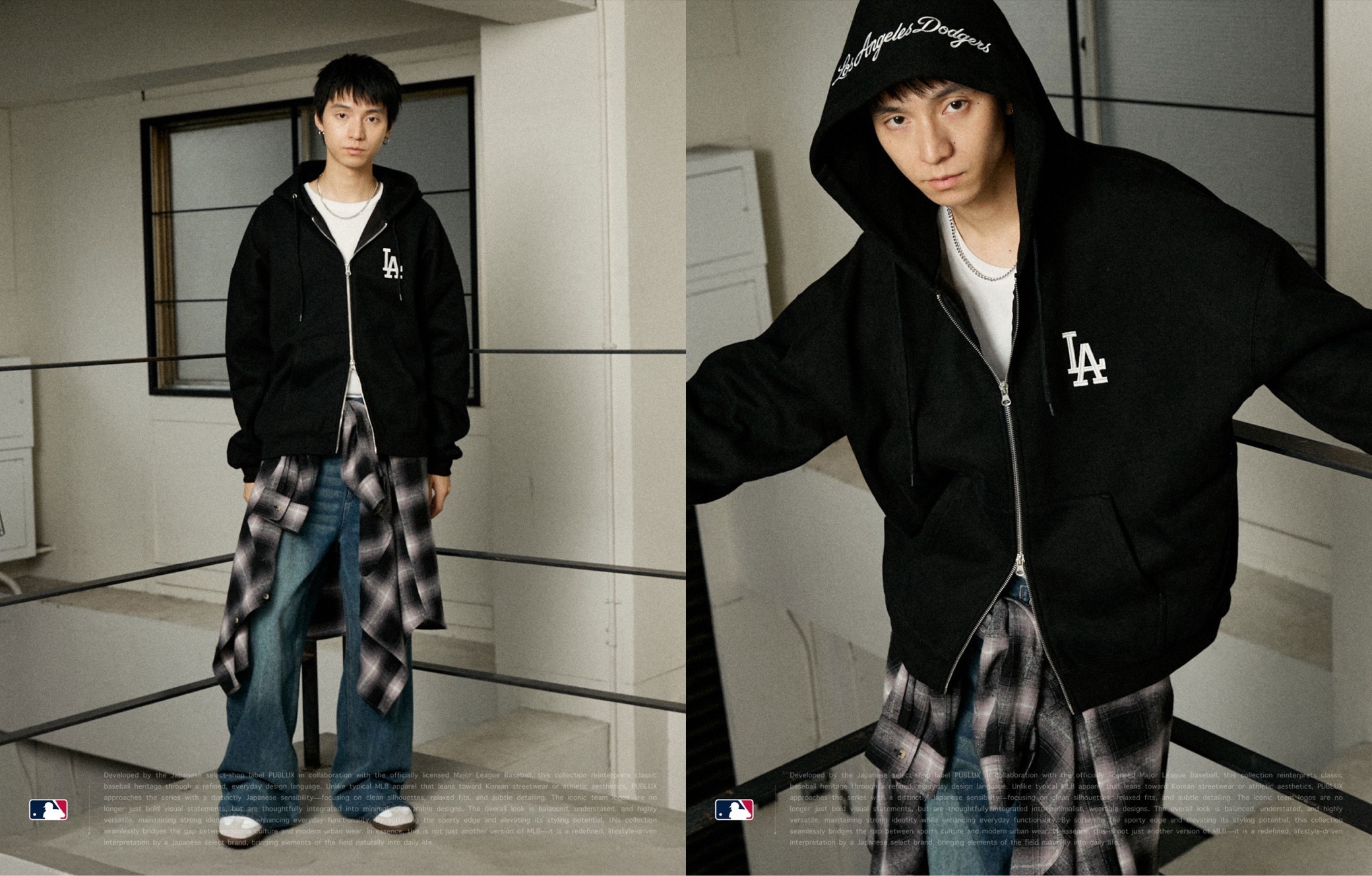 [ 預約販売 ] PUBLUX x MLB - メジャーリーグベースボール 別注 SWEAT ZIP HOODIE / ジップアップパーカー(限定展開)