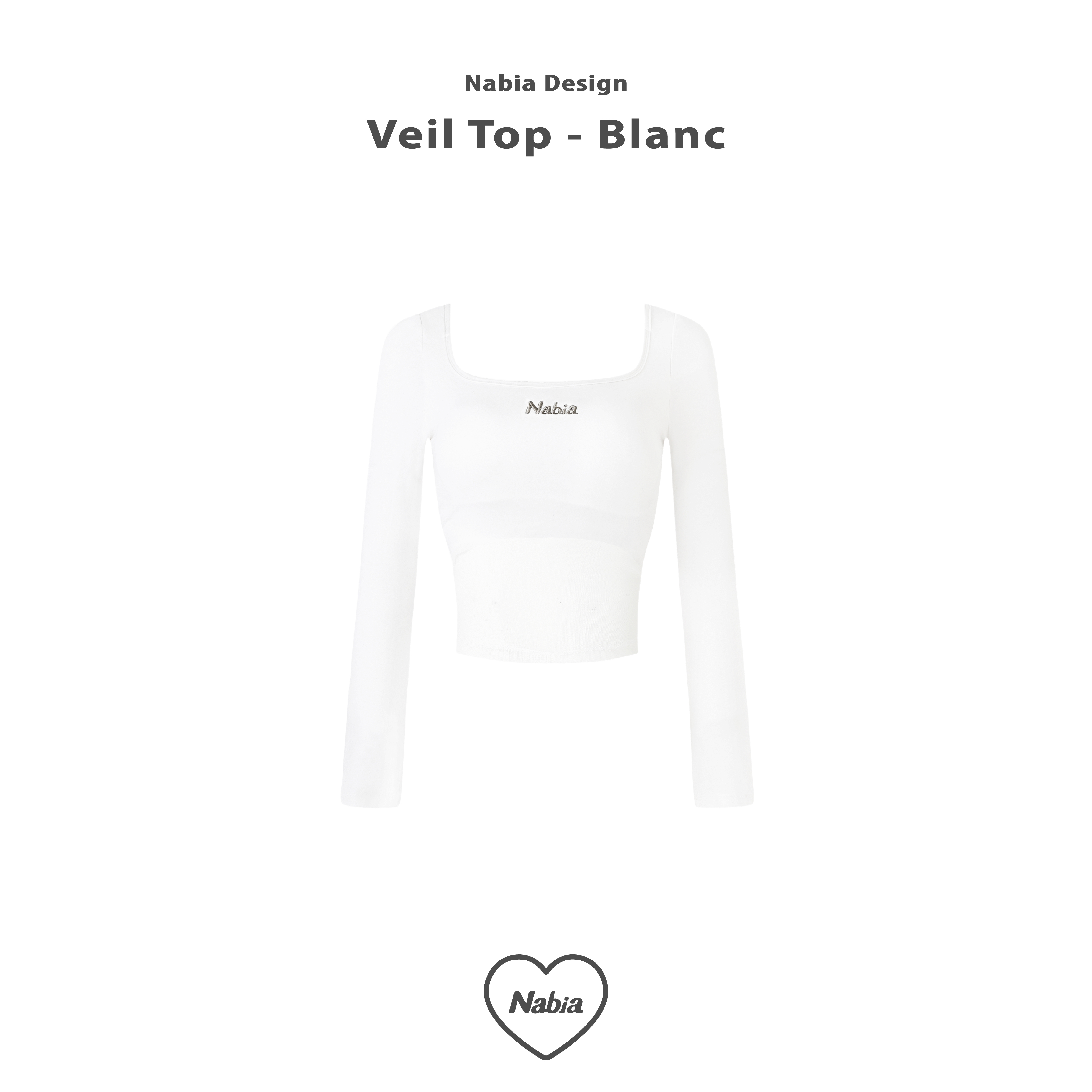 露背小心機方領上衣 - 雲朵白