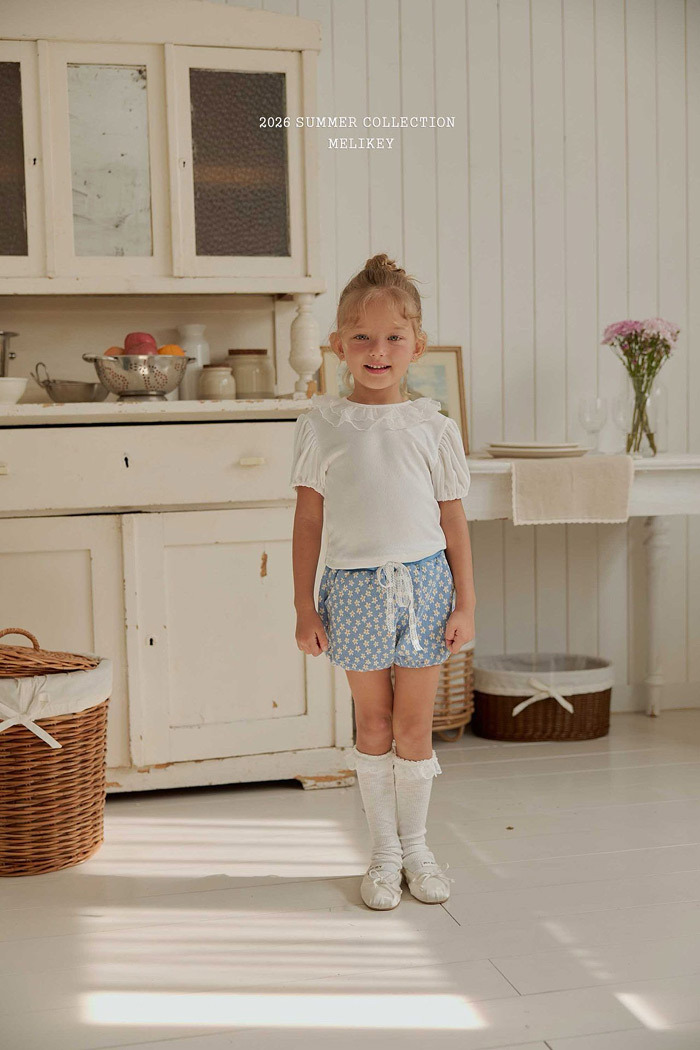 正韓夏MELIKEY 三色小白花麵包褲