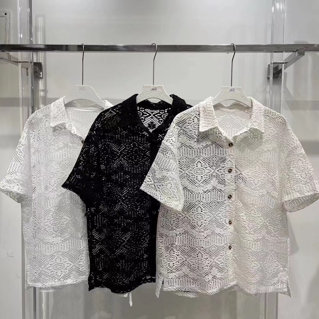 【預訂】全通花側小開叉腳兩著恤TOP (K16-K18)