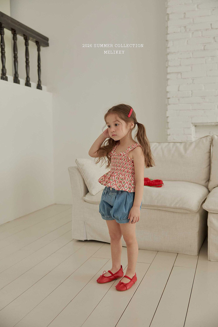 正韓夏MELIKEY 淘氣活潑牛仔麵包褲