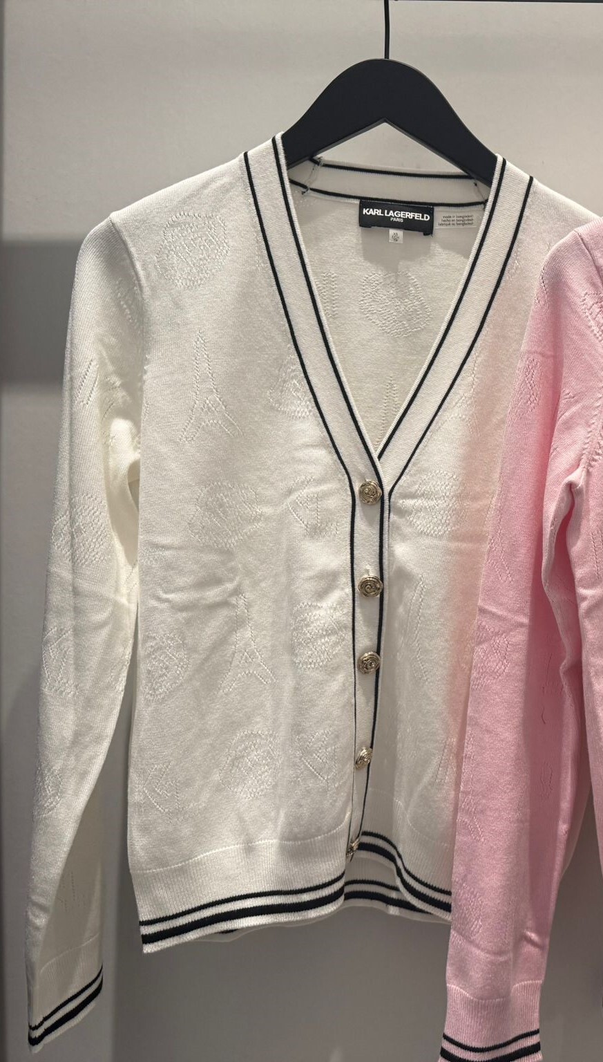 Karl Lagerfeld 女裝通花針織外套 (白) KL75