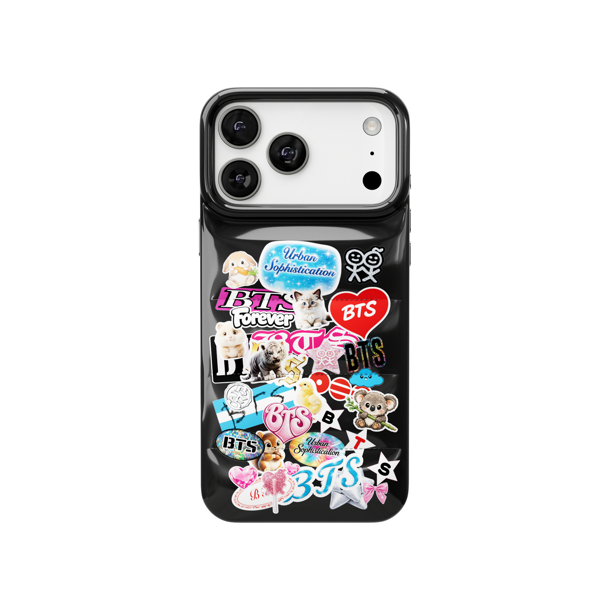 The Puffer Case® - BTS Stickers in Black