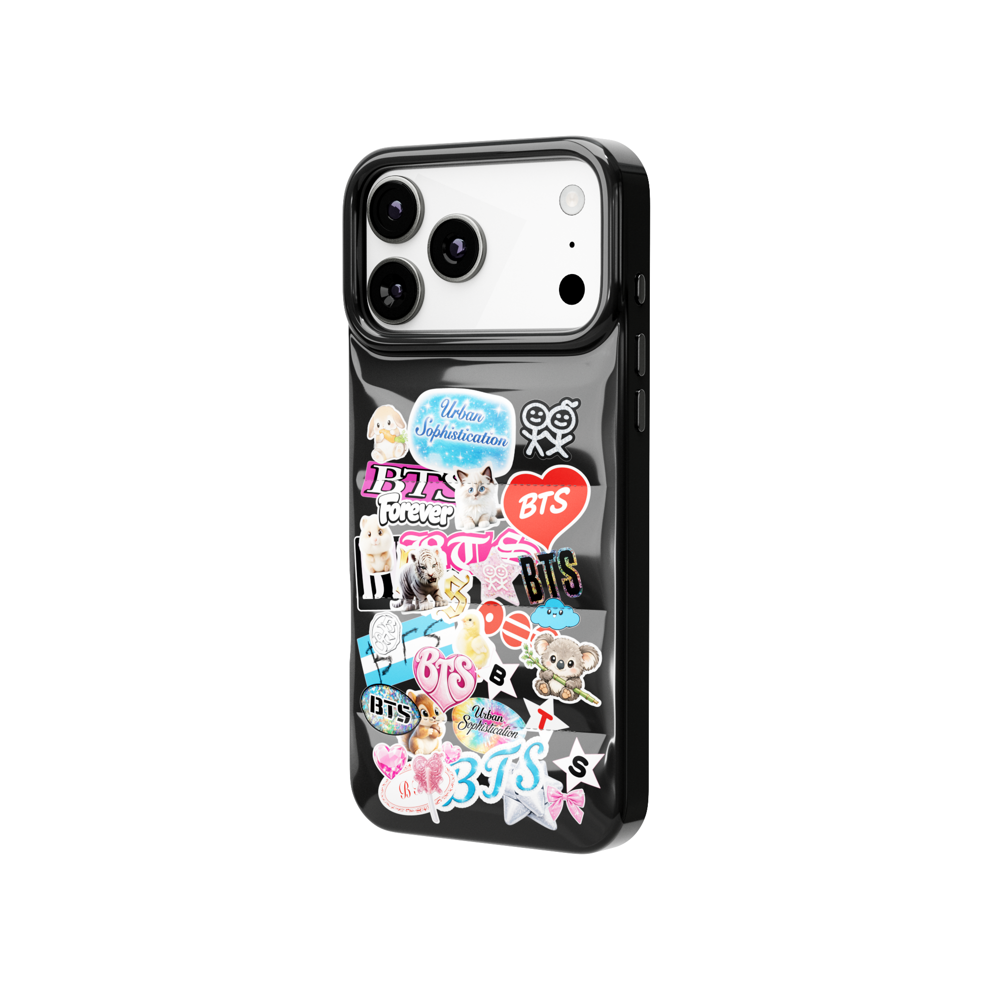 The Puffer Case® - BTS Stickers in Black