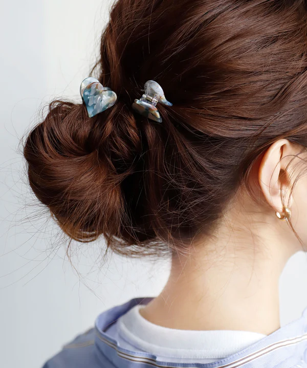 [連線優惠] ANEMONE 多樣花紋愛心迷你髮夾【2入組】