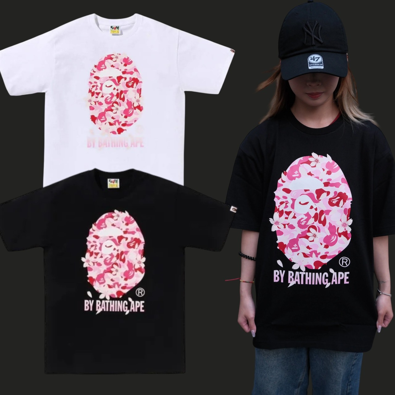 Bape SS26 櫻花系列 迷彩 Sakura 大猿頭 短Tee 1M20110013