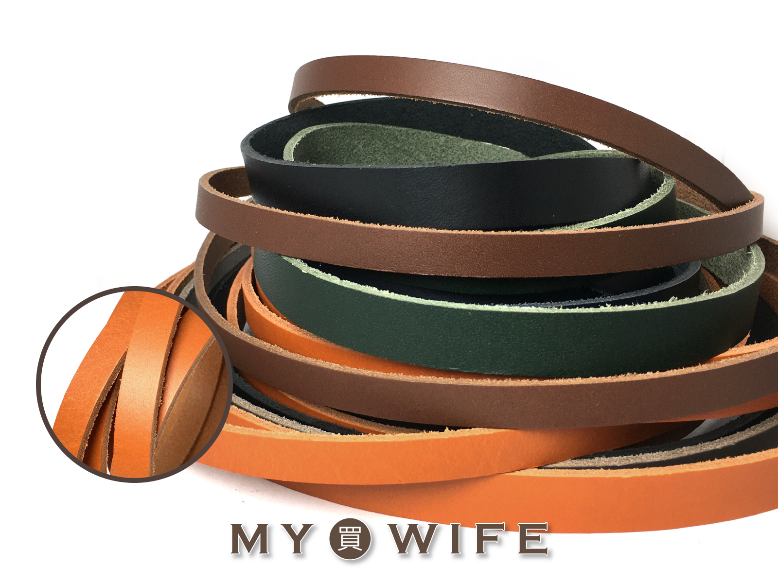 義大利植鞣革真皮條(厚)_7色4規格(長度約120cm)