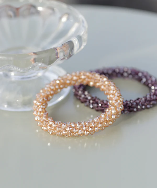 [連線優惠] ANEMONE 水晶切割玻璃珠髮圈