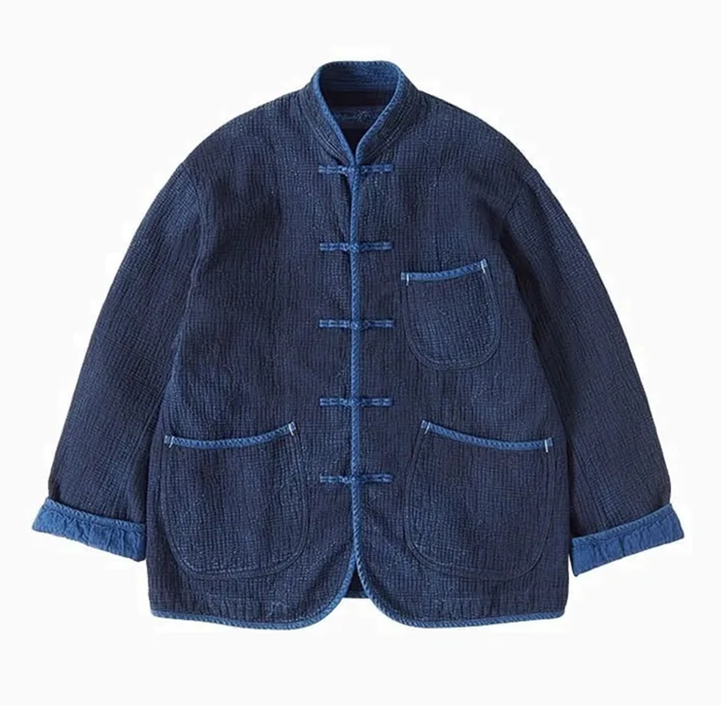 LAST PCS: PORTER CLASSIC INDIGO NEW SASHIKO LIGHT CHINESE JACKET - SIZE 3 PRE ORDER ITEM (預訂中)