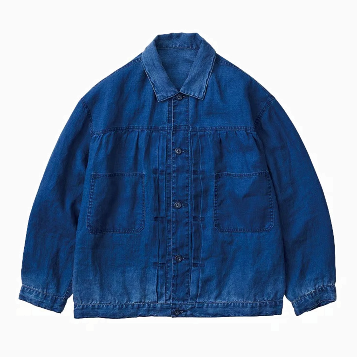 LAST PCS: PORTER CLASSIC INDIGO LINEN SHORT JACKET - SIZE 2 PRE ORDER ITEM (預訂中)