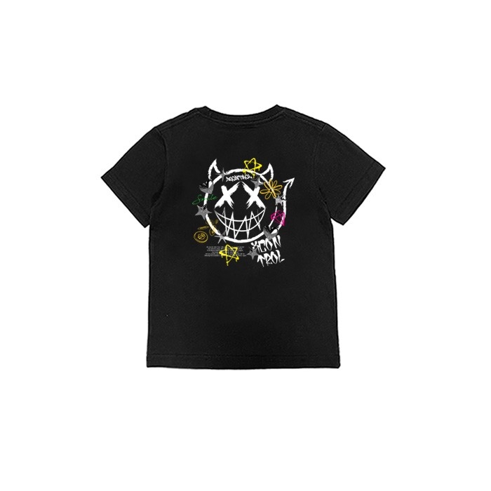 XCTRL童裝 金屬微笑惡魔童裝短T-黑