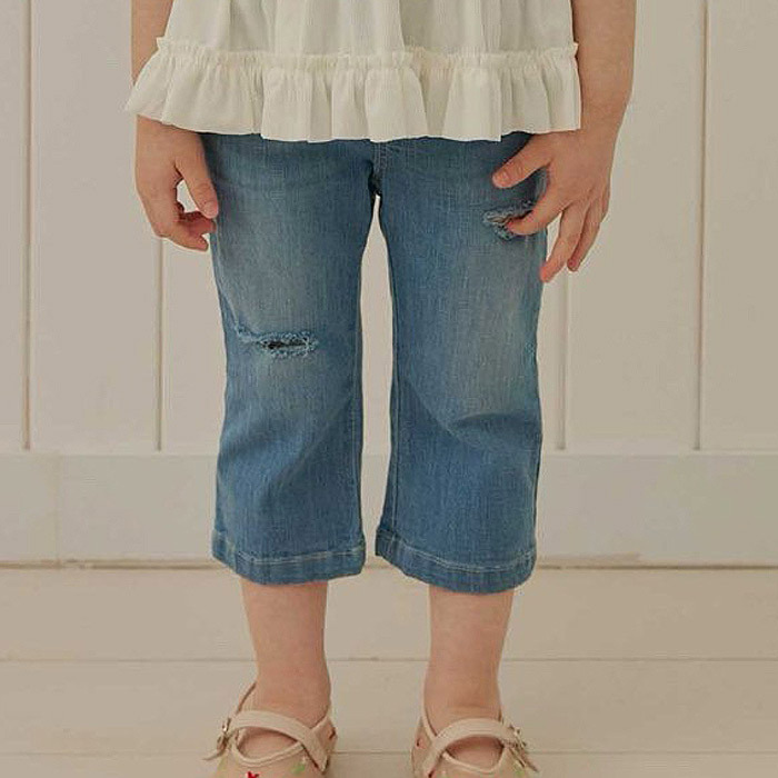 正韓夏MELIKEY 破壞牛仔喇叭褲