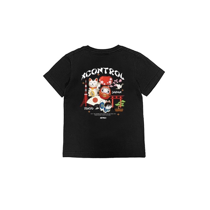 XCTRL童裝 日式元素大集合童裝短T-黑