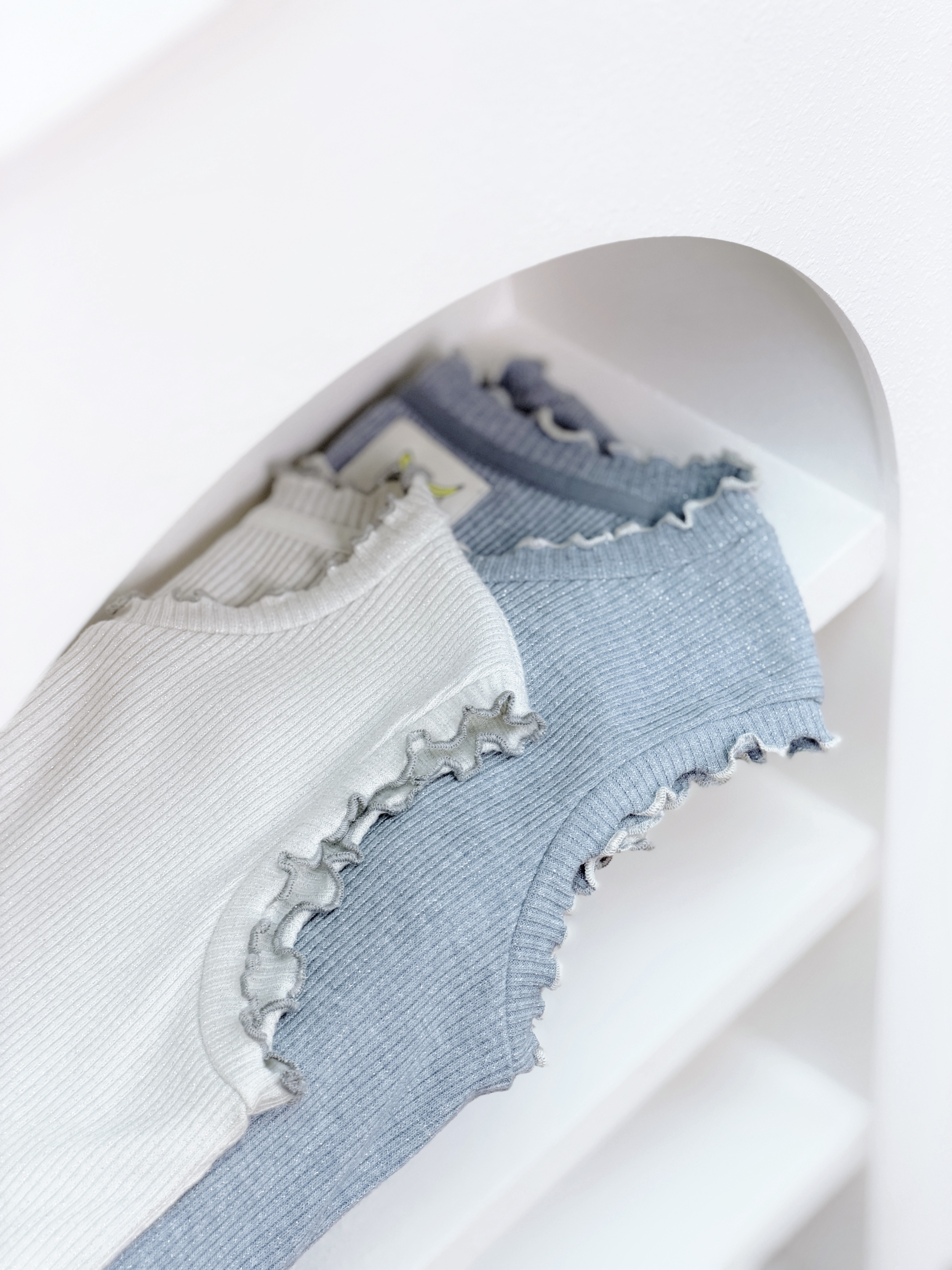 兩色 / 微閃雙層拼色滾邊背心 / Layered Contrast Trim Lurex Tank Top