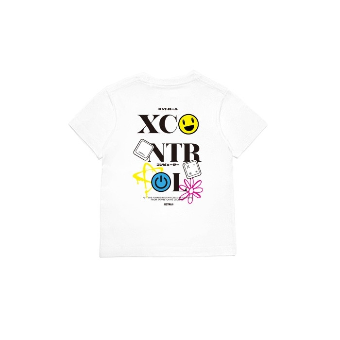 XCTRL童裝 塗鴉電腦鍵盤童裝短T-白