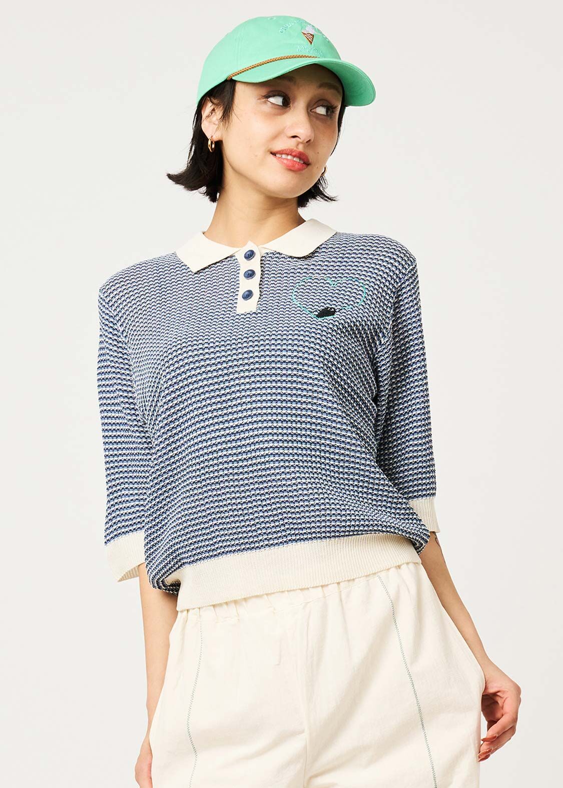 日本預訂 graniph GH Magic Paint Beautiful Shadow | Knit Polo Shirt