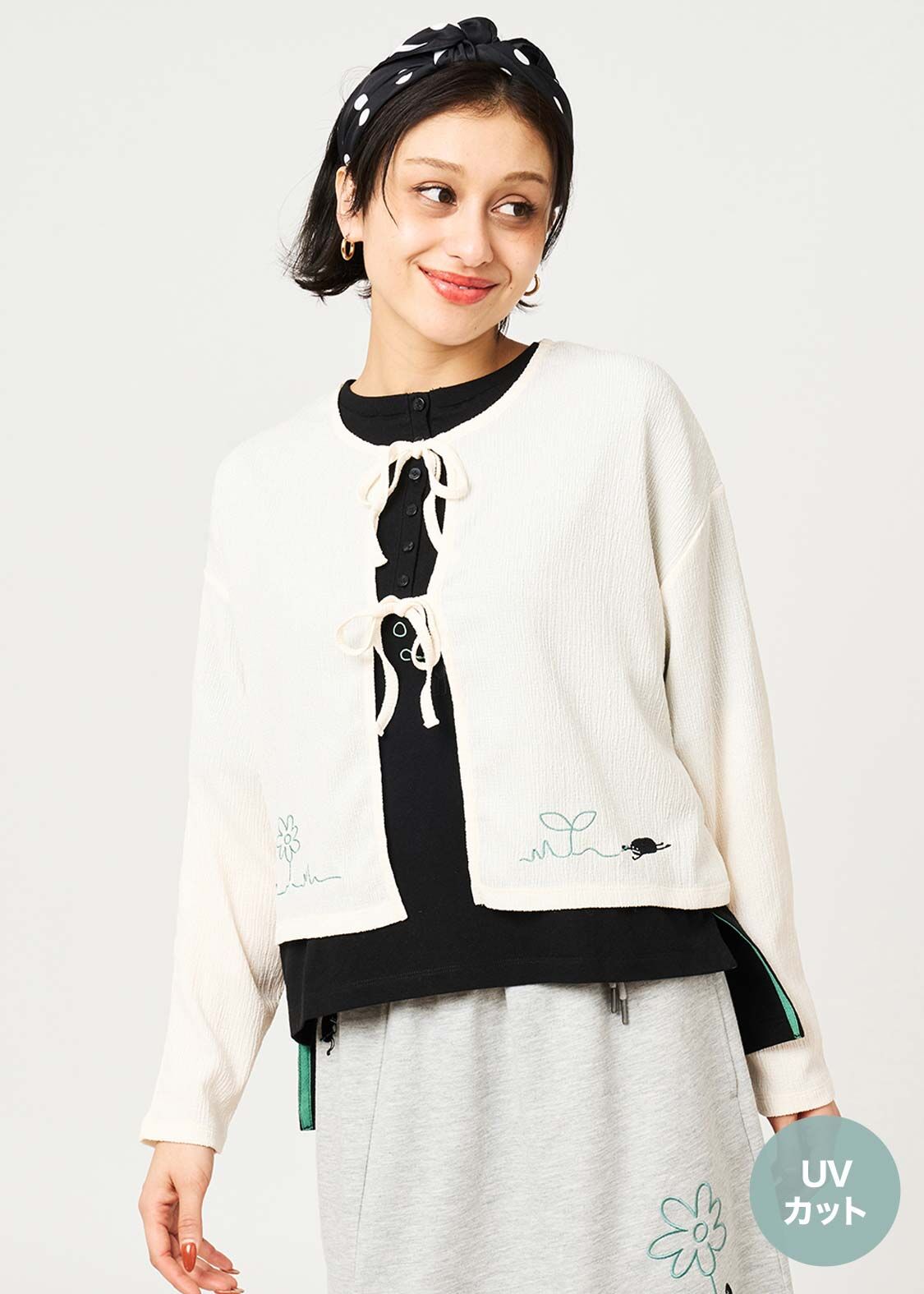 日本預訂 graniph GH Magic Paint Beautiful Shadow | Ribbon Cardigan