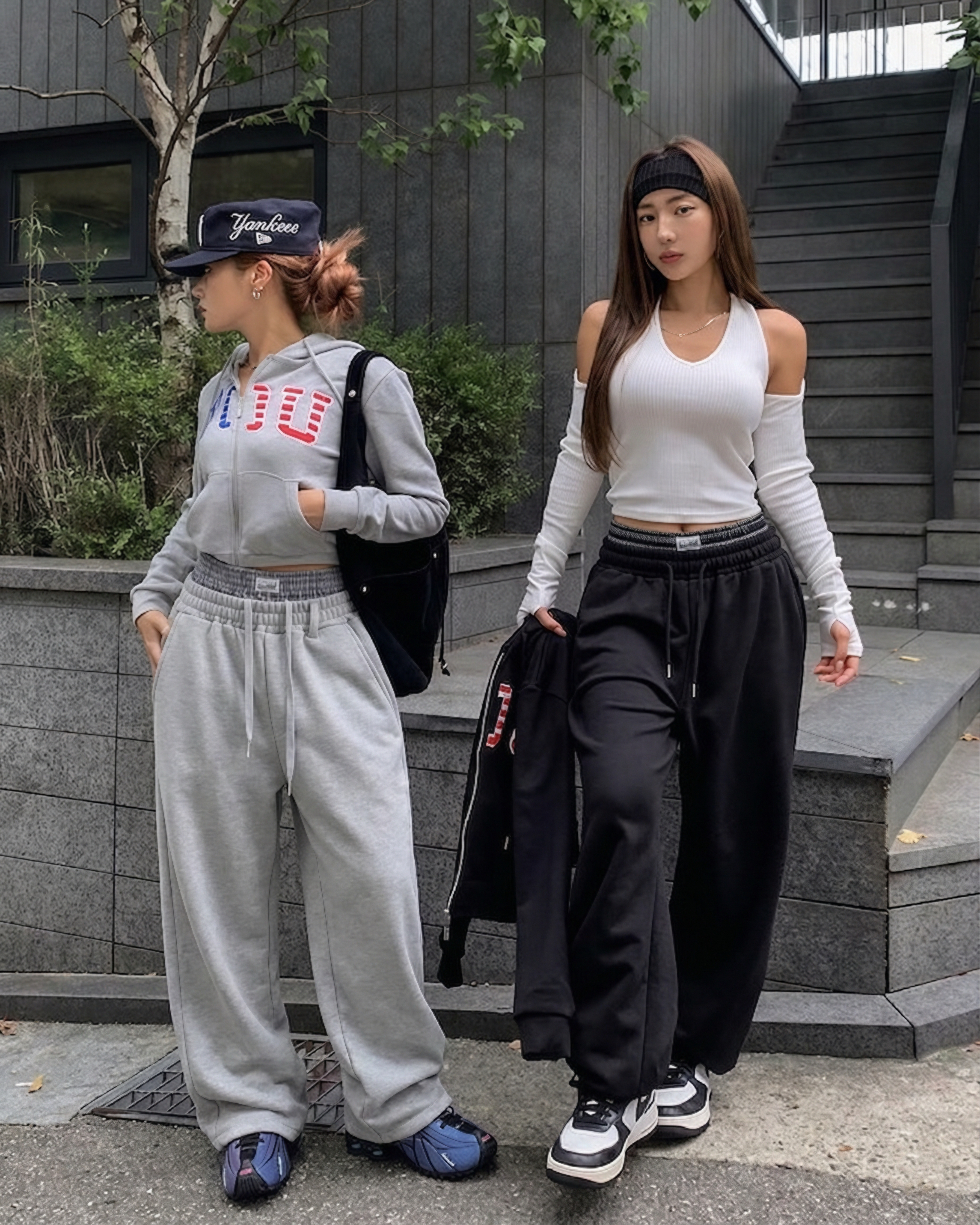 <子瑜有類似的>韓國 雙褲頭 格紋 棉褲 兩色