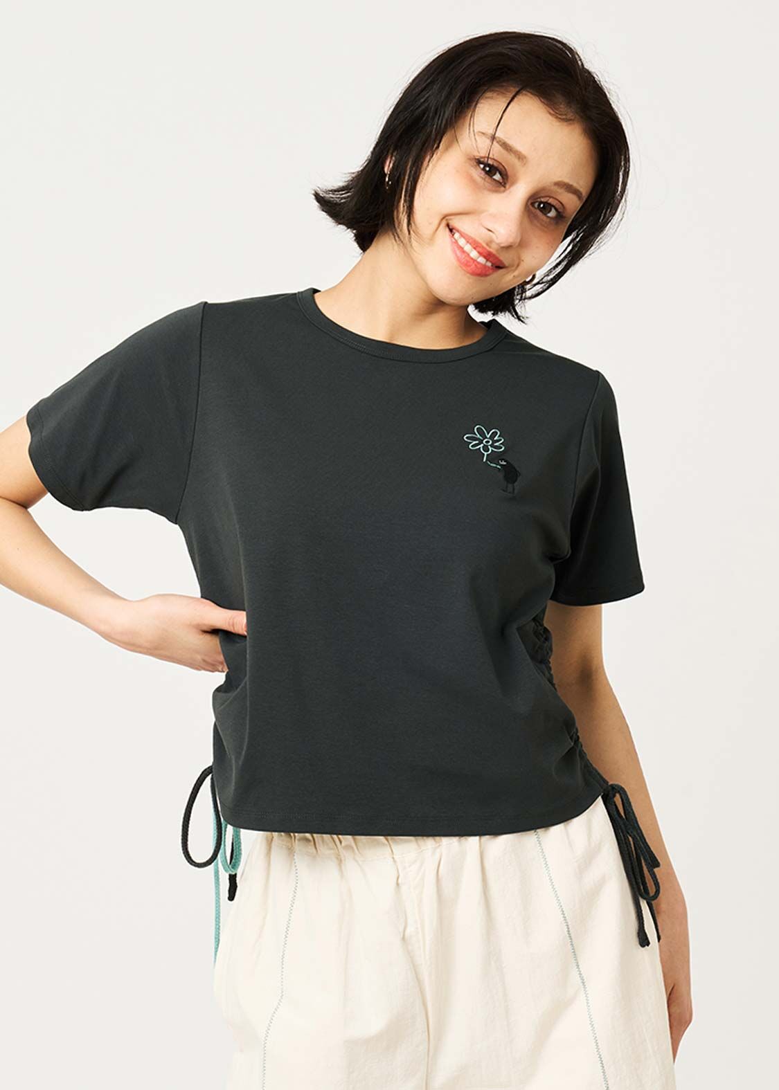 日本預訂 graniph GH Magic Paint Beautiful Shadow | Drawstring Compact T-Shirt