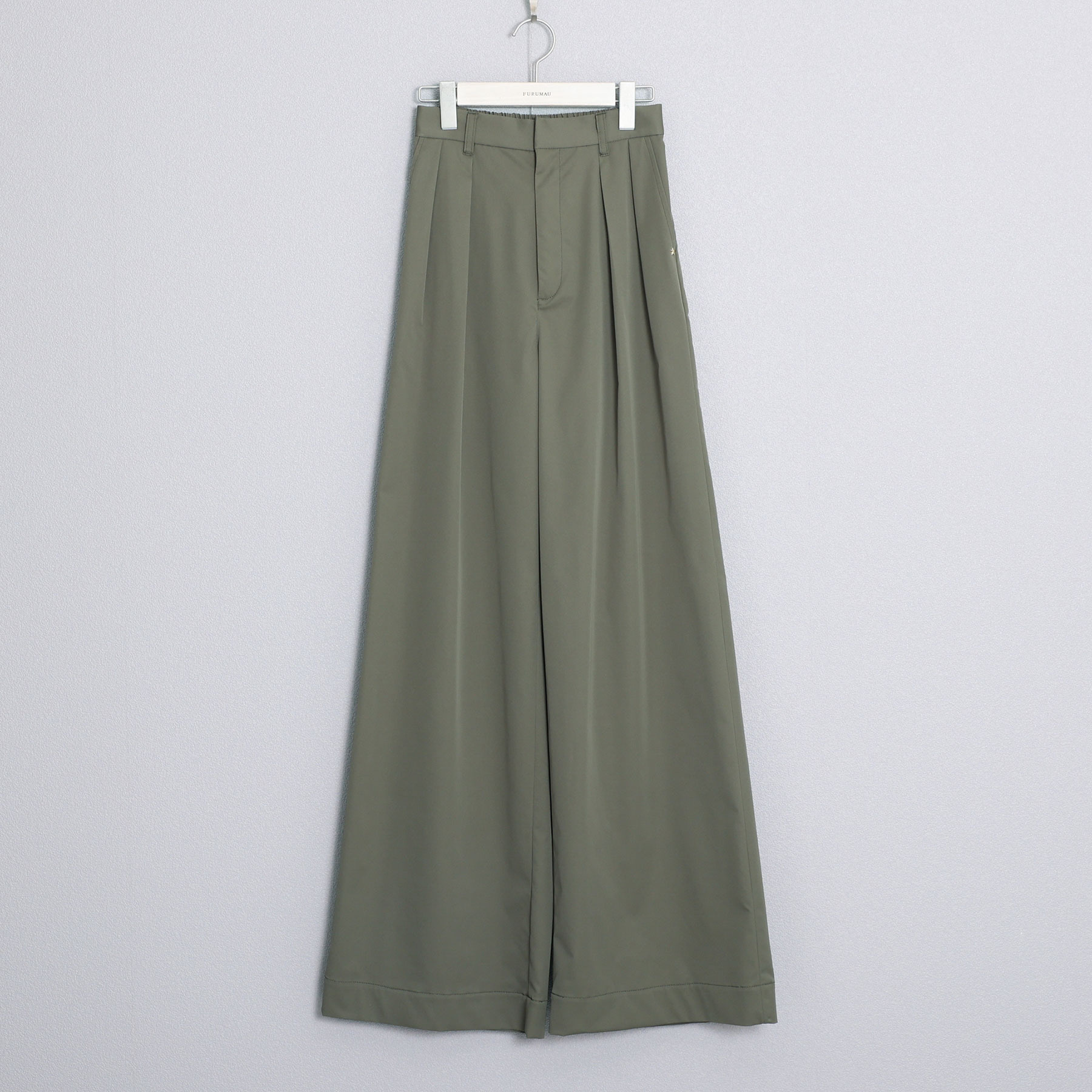 時尚直筒雙摺褲（綠）