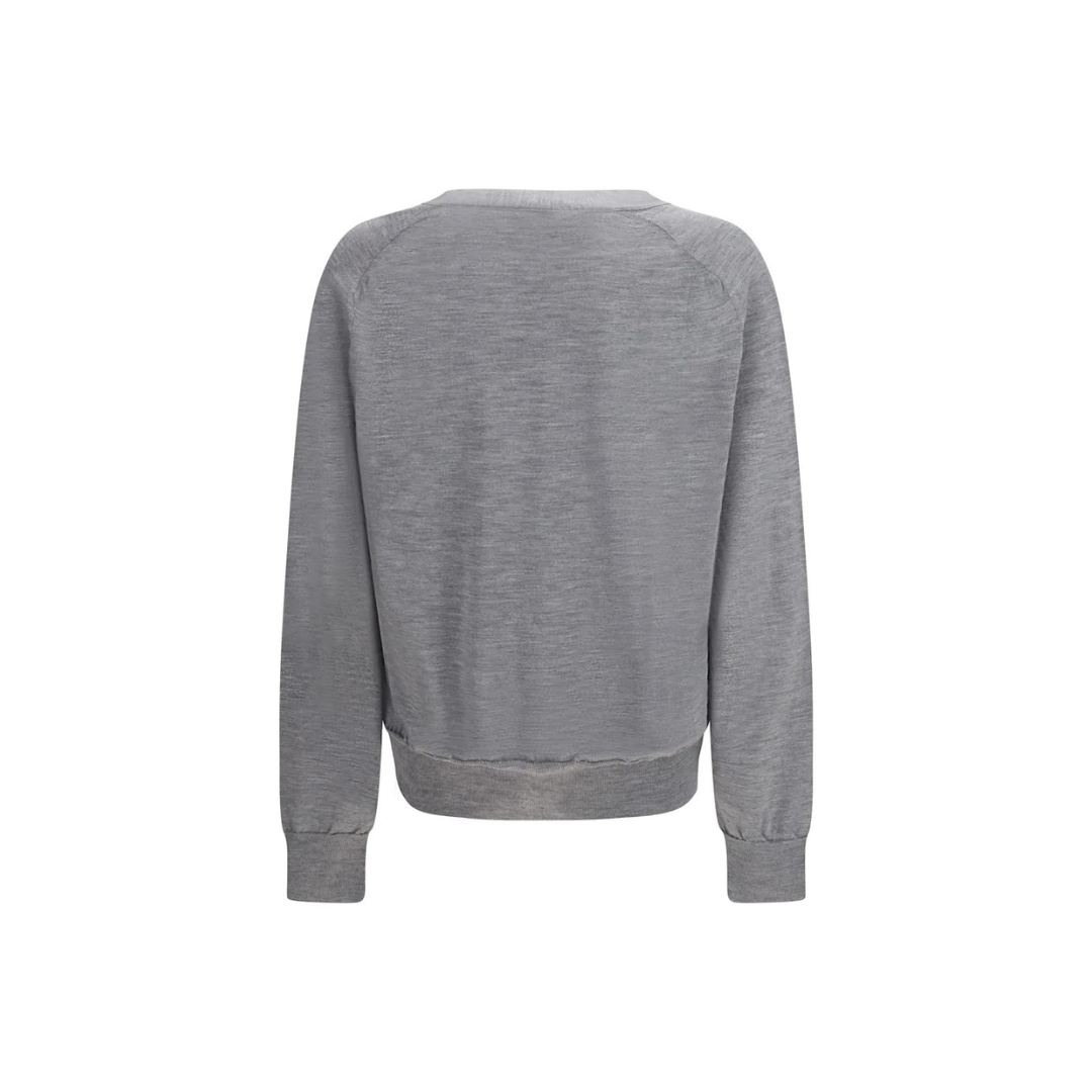 1FF0101-420 [AMI PARIS] Cardigan Grey (SS26) #HKC384.KN0039.0504 (C-EU-E)