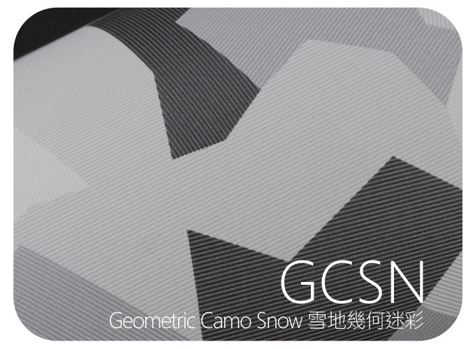 LIFE+GUARD GCSN Geometric Camo Snow 雪地幾何迷彩 幾何紋貼膜樣式，適用於相機、鏡頭與 3C 裝置表面保護與風格打造