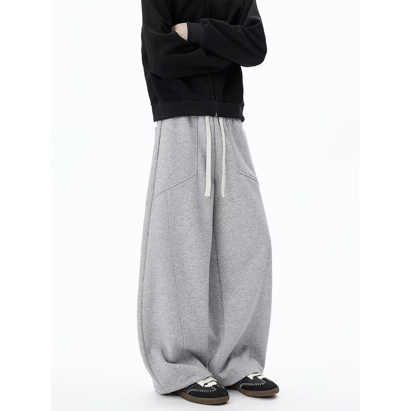 美式復古休閒彎刀褲  純棉運動休閒長褲