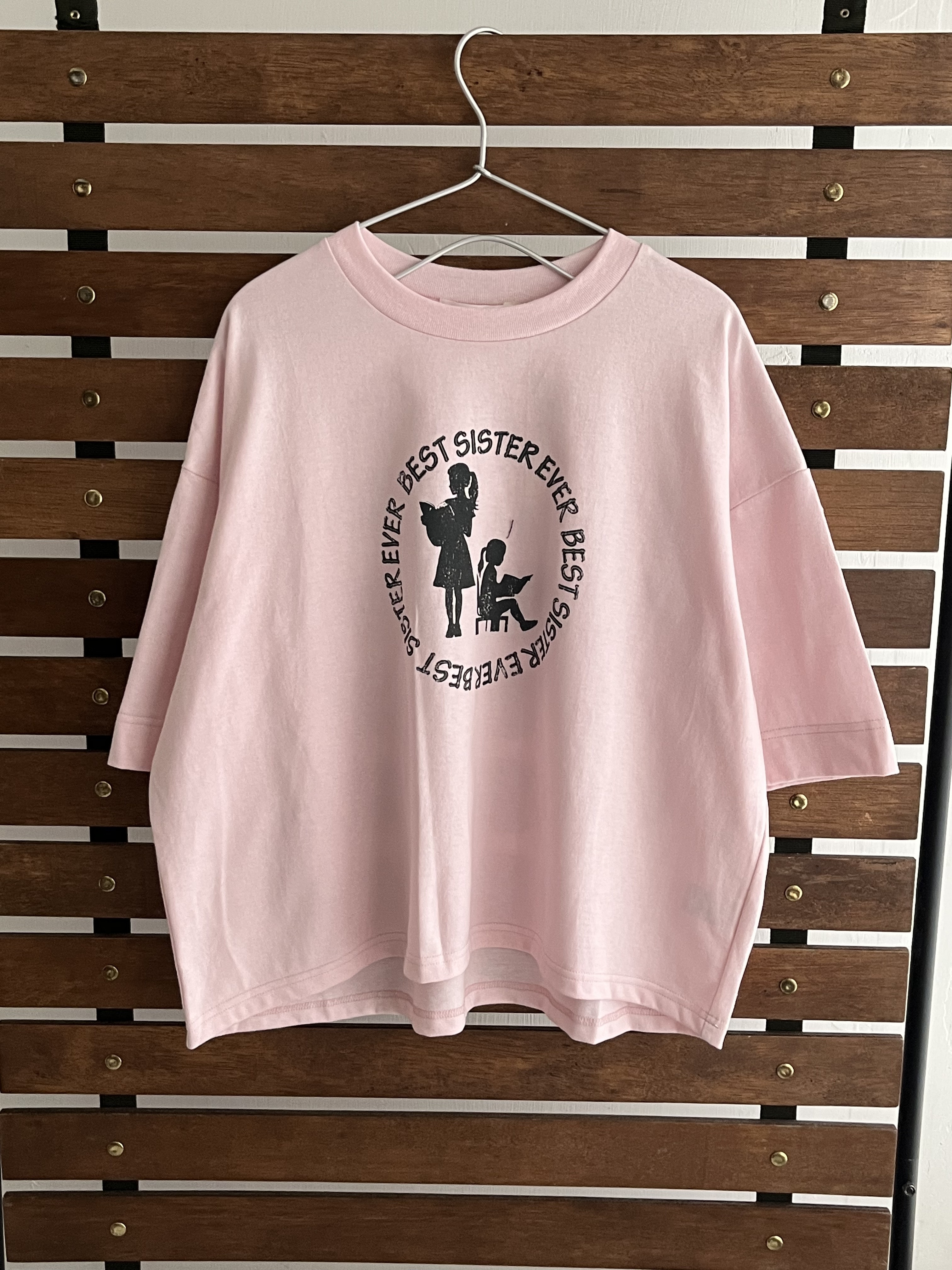 日本製Chloro sister粉紅色圓領tee