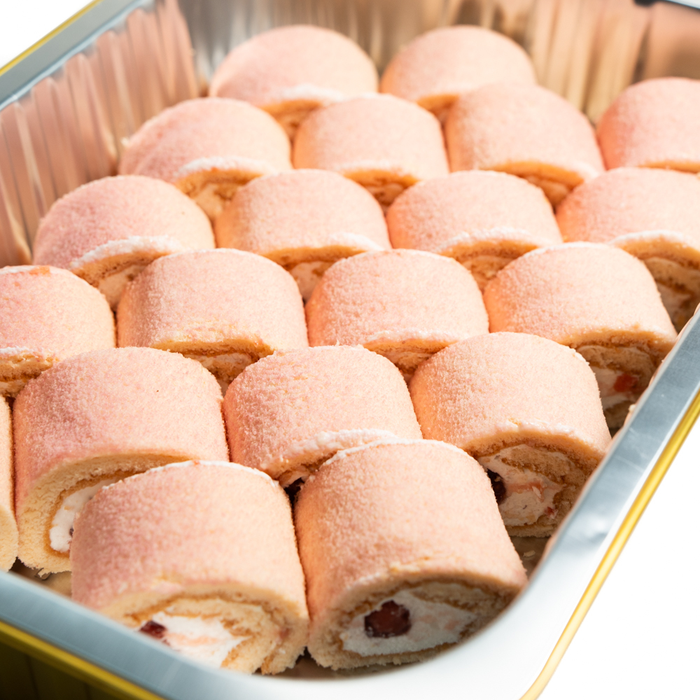 草莓奶蛋卷 12件